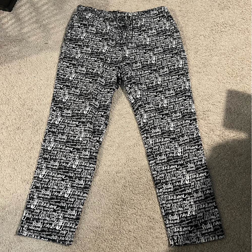 Wildfang Essential Drawstring Pants Script Print … - image 1